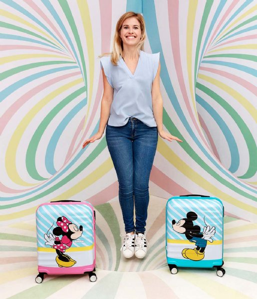 American Tourister Walizki na bagaż podręczny Wavebreaker Disney Spinner 55/20 Minnie Pink Kiss (8623)