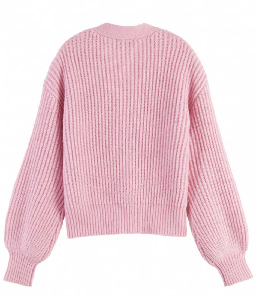 Scotch and Soda  V-Neck Boxy-Fit Knitted Cardigan Memphis Pink (4603)