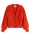 Scotch and Soda  V-Neck Boxy-Fit Knitted Cardigan Sunset Red (4644)