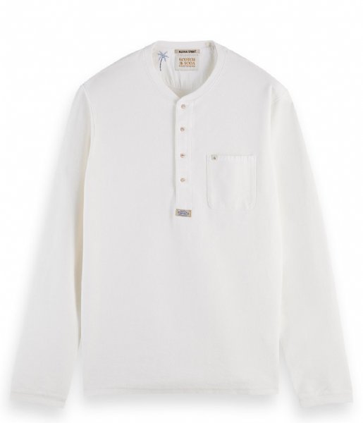 Scotch and Soda  Structured Jersey Granddad Tee White (6)