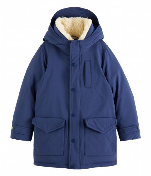 Scotch and Soda  Boys Teddy Collar Padded Recycled Jacket With Repreve Filling Navy (4)