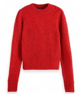 Scotch and Soda Crewneck Pullover With Puffed Sleeves Electric Red (1555)