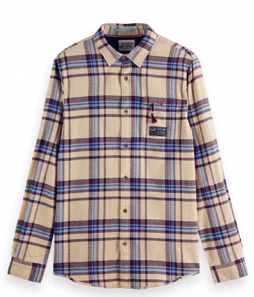 Scotch and Soda  Regular Fit Mid-Weight Brushed Flannel Check Shirt Combo C (0219)