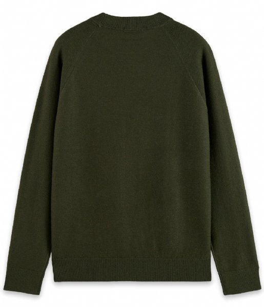 Scotch and Soda  Structure-knitted raglan sleeve pullover contains Wool Uniform Green (4316)