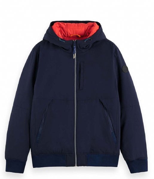 Lagere school Politiek systeem Scotch and Soda Winterjas Hooded Jacket With Stretch Night (0002) | The  Little Green Bag