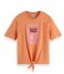 Scotch and Soda  Girls Short-Sleeved Knotted Artwork Shirt Peach (0085)