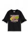 Scotch and Soda  Girls Boxy-Fit Artwork T-Shirt Ruffled Black (0008)