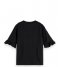 Scotch and Soda  Girls Boxy-Fit Artwork T-Shirt Ruffled Black (0008)