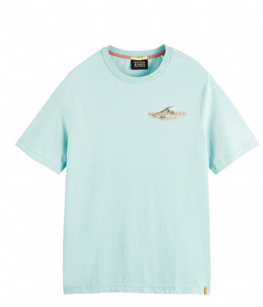 Scotch and Soda  Graphic Jersey Crewneck T-shirt Seafoam