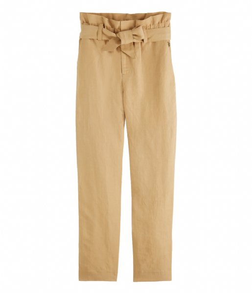 Scotch and Soda  High-Rise Ankle-Length Pants With Tie At Waist Desert (0136)