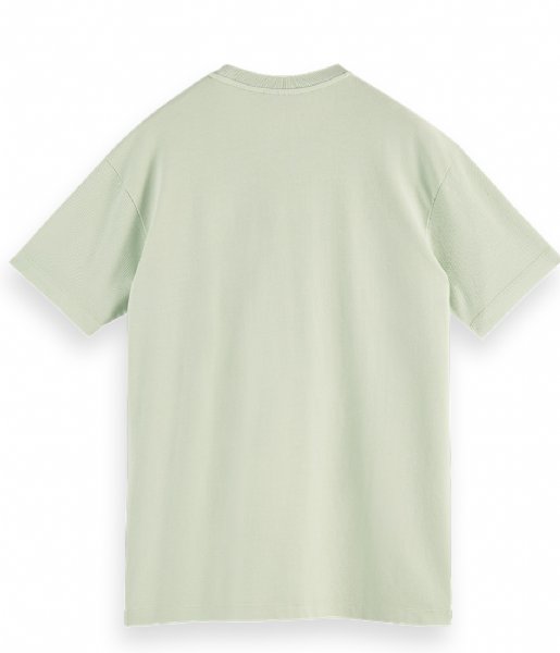 Scotch and Soda  Organic cotton garment dyed pique crewneck t shirt Seafoam (0514)