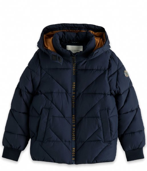 Scotch and Soda  Boys Water-repellent hooded jacket Night (2)