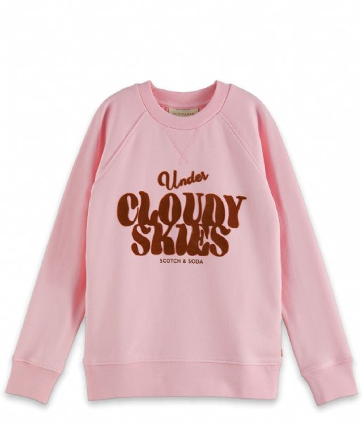 Scotch and Soda  Girls Relaxed-fit artwork sweatshirt Sky Pink (2523)