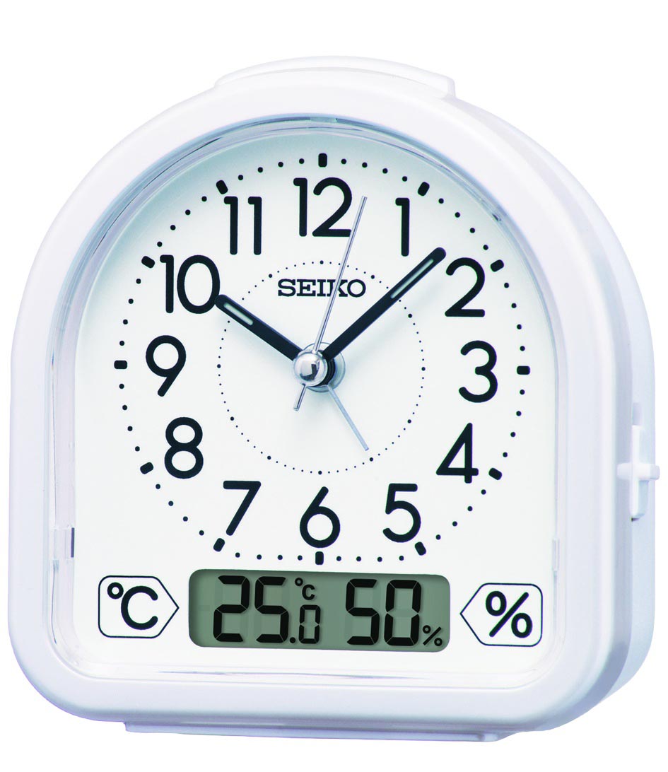 Seiko Alarm clock QHE191W Wit | The Little Green Bag