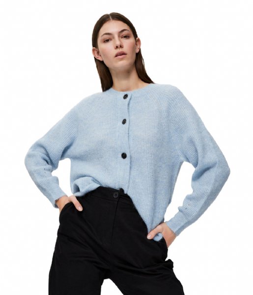 Selected Femme  Knitted Short Cardigan LS Cashmere Blue