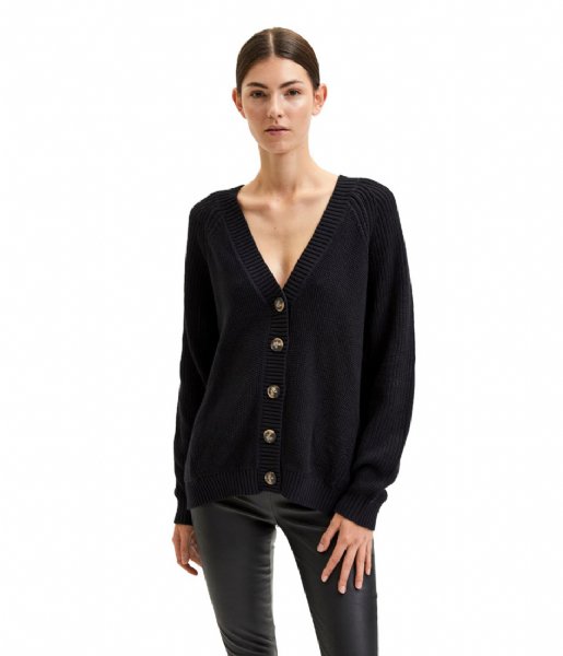 Selected Femme  Knitted Cardigan O-Neck Black