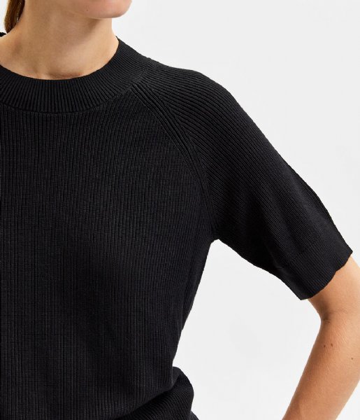 Selected Femme  Knitted Ss Knit Top Black