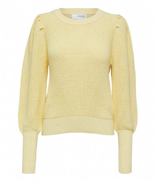 Selected Femme  SLFEmber Long Sleeve Knit O-Neck Double Cream