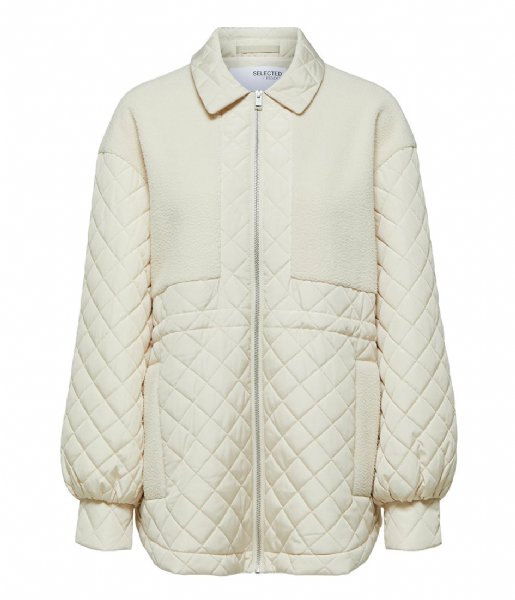 Selected Femme  Slfnorma Quilted Teddy Jacket W Sandshell