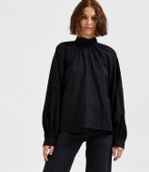 Selected Femme Aura Long Sleeve Buttoned Top B Black (0000)
