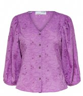 Selected Femme Nally 3/4 Broderie Shirt African Violet