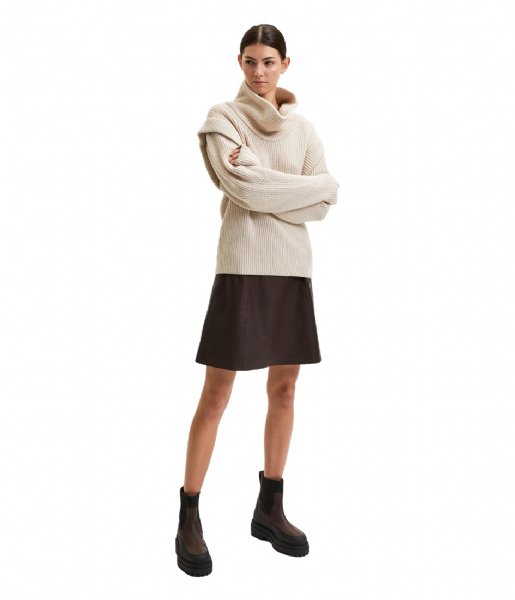 Selected Femme  Natalie Long Sleeve Knit High Neck G Sandshell