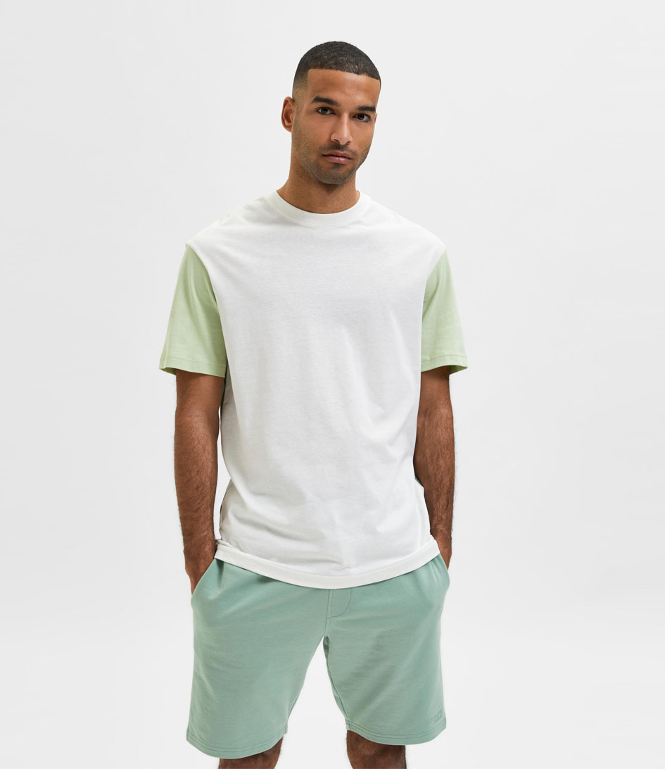 Selected Homme T-Shirts Short Sleeve Tee Green - The Little Green Bag StyleSearch