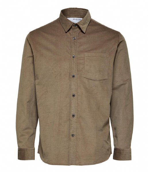 Selected Homme  Regbenjamin Cord Shirt Long Sleeve W Brindle (#82776B)