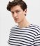 Selected Homme  Briac Stripe Short Sleeve O-Neck Tee Bright White