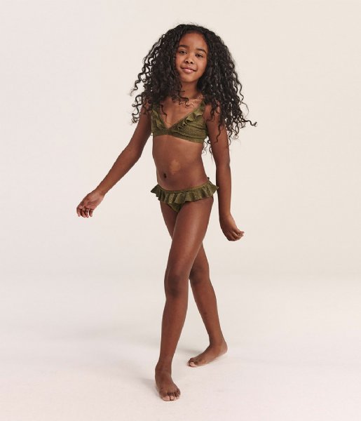 smokkel beproeving Tegenstander Shiwi Bikini Kids Bella Bikini Set Sicily Glitter Palmtree Green (779) |  The Little Green Bag