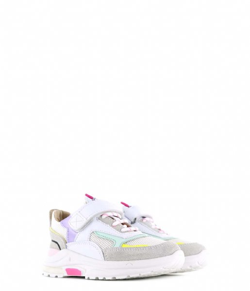 Shoesme Sneakers Shoesme Trainer White Lilac Green