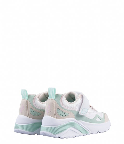 Skechers  Color Pop Gore And Strap Fashion Sneaker With Multi Colored Overlays White Textile Mint Trim (WMNT)