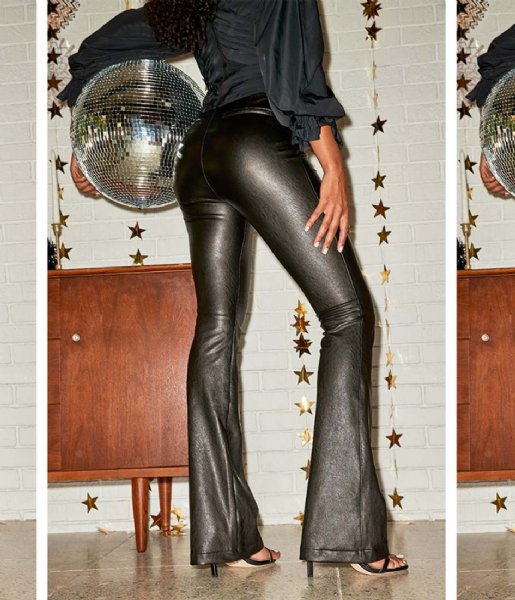 Spanx  Leather-Like Flare Pants Luxe Black (99983)