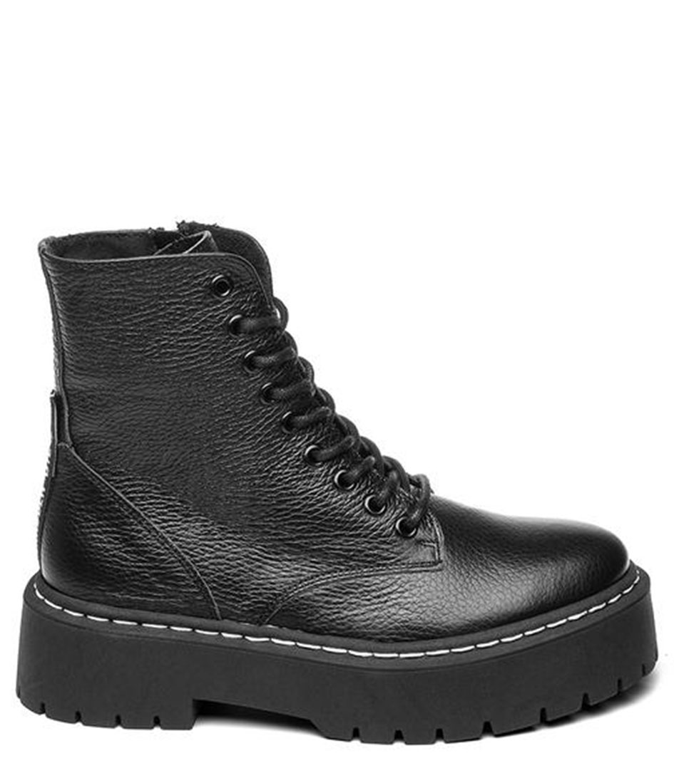 Steve Madden Lace-up boots Skylar Bootie Black Leather (17) | The Little Green Bag