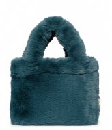 Studio Noos Faux Fur Mini Handbag Petrol Blue