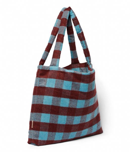 Studio Noos  Wool Checked Anniversary Mom Bag Blue/red checked