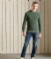 Superdry  Academy Dyed Textured Crew Washed Jungle Green 