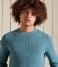 Superdry  Academy Dyed Textured Crew Washed Pottery Blue 