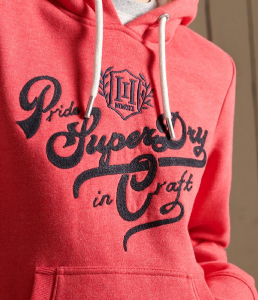 Superdry  Pride In Craft Hood Papaya Red Marl (6GE)