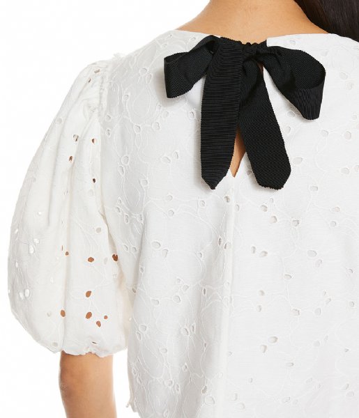 Ted Baker  Inda Cropped Top Puff Sleeve White