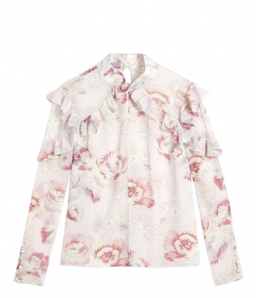 Ted Baker  Thellma Twist Neck Frill Detail Top Ivory