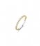 TI SENTO - Milano925 Sterling Zilveren Ring 12268 Zirconia White Yellow Gold Plated (ZY)