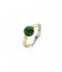 TI SENTO - Milano  Silver Gold Plated Ring 12290MA Malachite