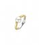 TI SENTO - MilanoSilver Gold Plated Ring 12290YP White (letter)