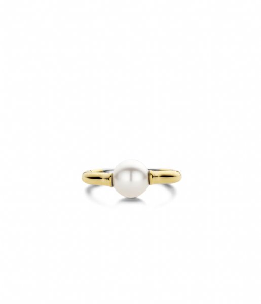 TI SENTO - Milano  Silver Gold Plated Ring 12290YP White (letter)