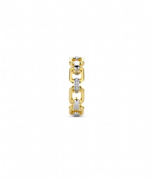 TI SENTO - Milano  Silver Gold Plated Ring 12292ZY Zirconia white yellow gold plated