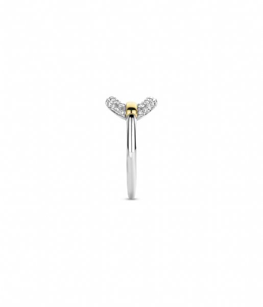 TI SENTO - Milano  Silver Gold Plated Ring 12293ZY Zirconia white yellow gold plated