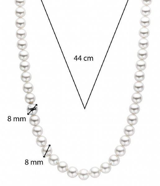 TI SENTO - Milano  Silver Platinum Plated Necklace 34016PW Pearl white