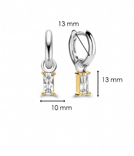 TI SENTO - Milano  925 Sterling Zilveren Earrings 7866 Zirconia white yellow gold plated (7866ZY)