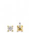 TI SENTO - Milano  925 Sterling Zilver Earrings 7835 Zirconia white yellow gold plated (7835ZY)